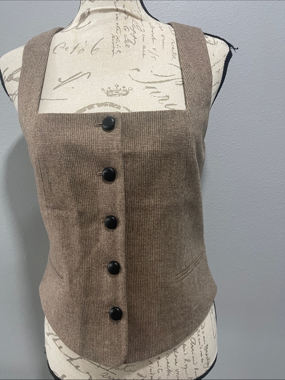 Rag&Bone Brown Button-Front Ribbed Vest